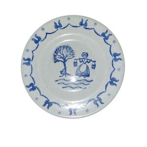Metlox Poppytrail Provincial Blue Bread Butter Plate Colonial Woman Vintage 6.5"